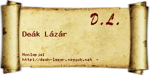 Deák Lázár névjegykártya