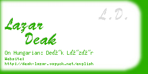 lazar deak business card